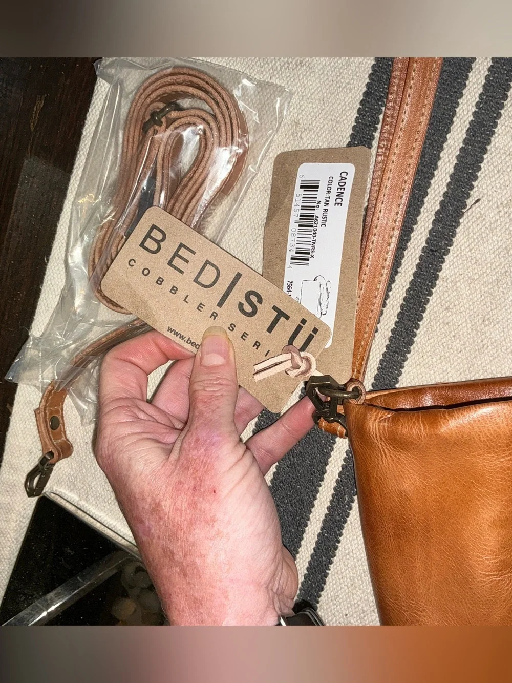 NWT Bed Stu Leather Cadence Wallet Wristlet Crossbody Bag Tan Rustic MSRP $179